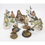 A collection of Border Fine Arts and Staffordshire bird figures