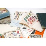 A range of stamps including albums and boxes, housed in box file, interesting range with some useful