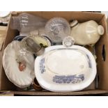 Collection of 19th and 20th century ceramics ie. blue and white serving bowls, Lord Roberts plate,