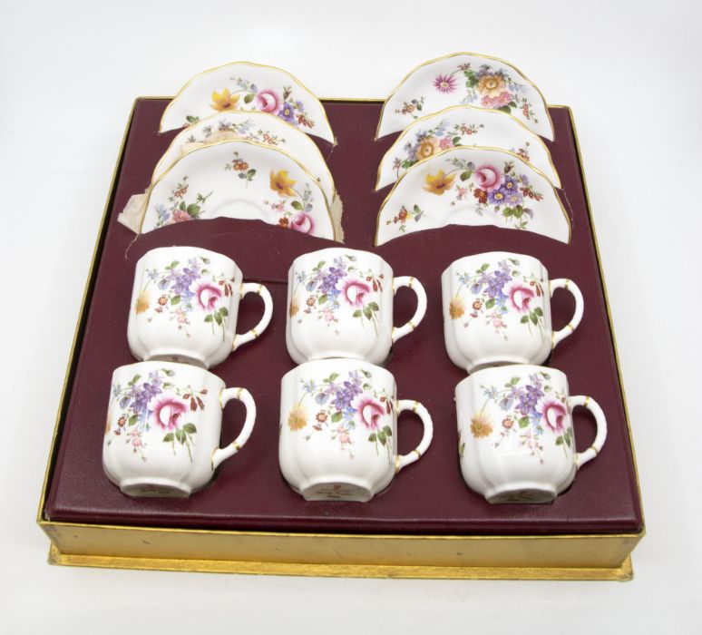 Mid 20th Century boxed Royal Crown Derby posie tea set unused