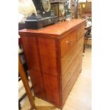 Edwardian chest of two above three drawers in pine with brass swing handles 113cm x 100cm