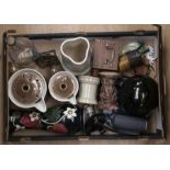 A collection of mixed ceramics including stone wares, Country Craft vase, ship in bottle, glass