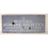 Royal Humane Society's original sign, 34 x 14 inches.