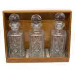 20th Century  three decanter open front tantalus