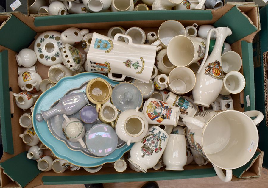 Large collection of Goss ware in large vases and loving mugs, dressing table set, tea set etc