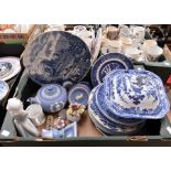 Collection of mixed ceramics including Wedgwood jasper blue and white dinner wares, early 20th