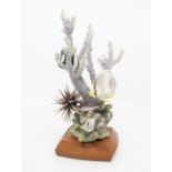 Worcester Royal Porcelain model of a four eyed butterfly fish, on stand and with certificate