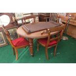 A Victorian mahogany dining table leaf and key