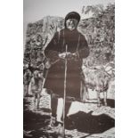 Roger Hampson, print, woman with goats, Corfu, limited edition 8/14
