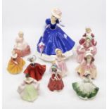 A collection of Royal Doulton ladies including one figure Mary figure of the year and smaller