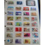 Many hundreds of stamps in home-made albums, mainly more modern FU worldwide. In one box