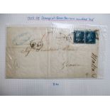 Malta 100s in album from GB 2d Blue pair on cover with A26 Duplex, 1/2d BUPP (CC) 1885-1901 to 10/=,