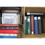 Three boxes to include PHQ cards 1978-2004, large range FDCs, 7 albums containing mainly more modern