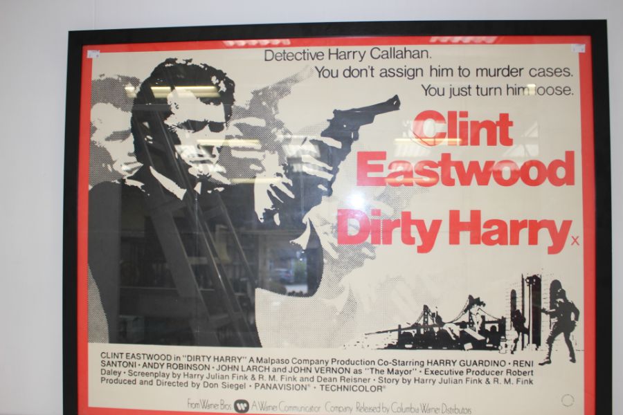 Framed Dirty Harry 1974 Quad Poster From The 1974 Re Release - Image 3 of 3