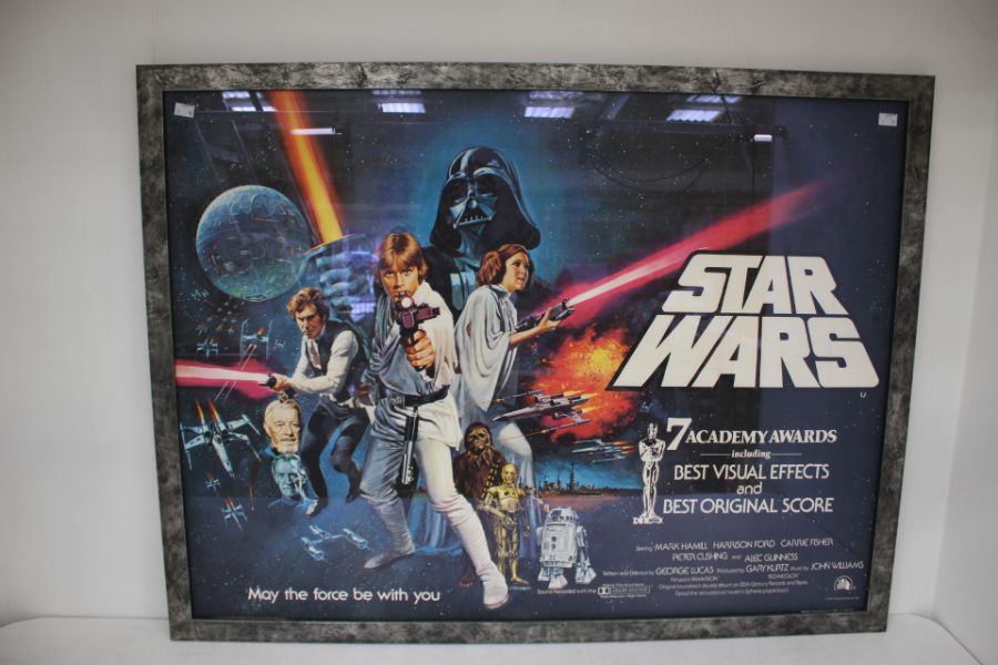 Framed Star Wars New Hope Quad Poster Post Oscar Version Designed By Tom Chantrell - Image 3 of 5