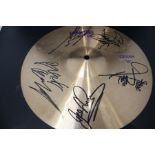 A Signed Paiste 14 " Crash Cymbal Signed By Iron Maiden