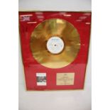 Status Quo Gold Disc Award Signed By Status Quo