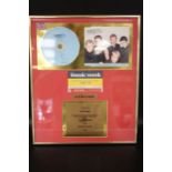 Framed Westlife Award