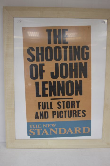 John Lennon Framed Newspaper Poster Announcing His Death December 1980 - Image 2 of 3
