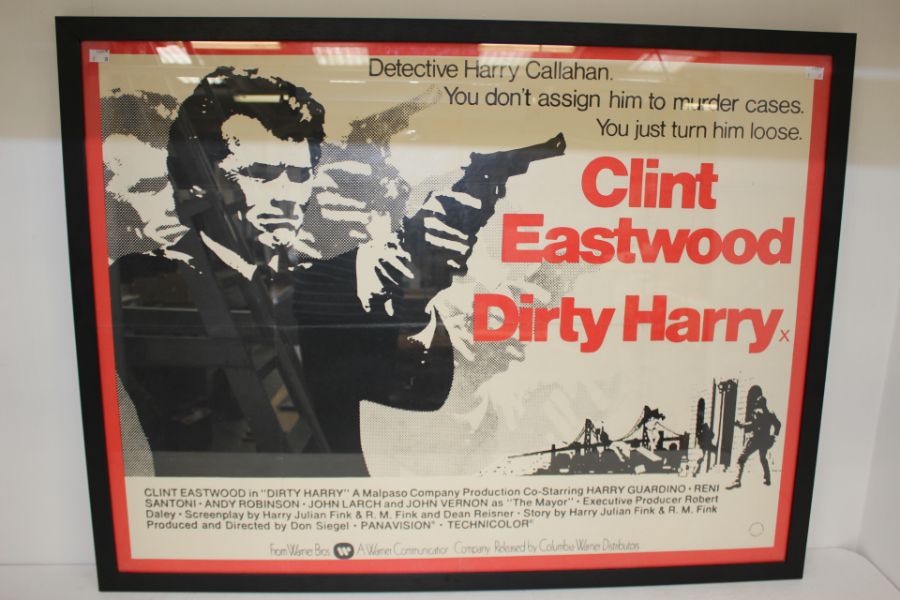 Framed Dirty Harry 1974 Quad Poster From The 1974 Re Release