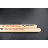 A Pair Of Nicko Mcbrain Signature Drumsticks Signed By Nicko