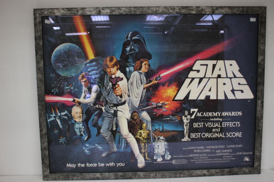 Framed Star Wars New Hope Quad Poster Post Oscar Version Designed By Tom Chantrell - Image 2 of 5