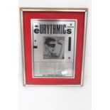 Framed Eurythmics Plaque