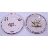Two French faience French revolution interest plates
