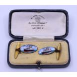 A pair of early 20th cent shipping interest cufflinks Orontes interest