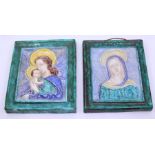 A  pair of  early 20th cent Goldscheider Pottery icons