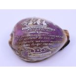 An 19th  cent silver mounted snuff box shell