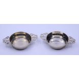 A pair of Scottish Silver Hamilton and Co miniature Quaich