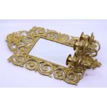 An early 20th cent brass girandole mirror