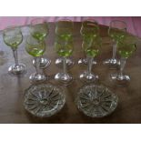 A large collection of glassware to include uranium glass goblets