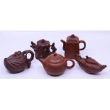 A collection of Chinese Yixing teapots