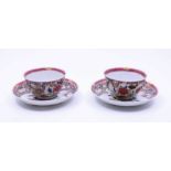 Two Qianlong Porcelain tea bowls and saucers