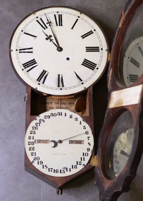 A scarce Double dial calendar wall clock by Seth Thomas - Image 2 of 3