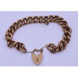 A 9ct gold padlock bracelet  16g total gross