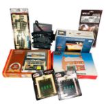Quantity of assorted 00 gauge model railway building kits, 2x power controllers and some assorted