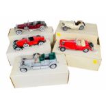 5x Franklin Mint (or similar) 1:24 Scale Assorted Cars - All Boxed