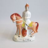 A Staffordshire figure of The Sultan on horseback. Pugh C figure 167 Circa: 1855 Size: 21cm H