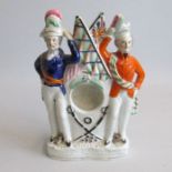 A rare Staffordshire figure of Havelock and Campbell, watch holder Circa: 1855 Size: 28cm H