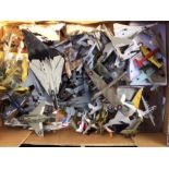Diecast: A collection of assorted diecast model aircraft, approximately 60 models, some in