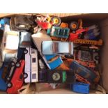 Diecast: A collection of assorted diecast vehicles in playworn condition. Please study pictures. (
