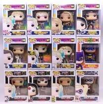 Funko: A collection of twelve Funko Pop! DC boxed figures to comprise: Harley Quinn 302, Harley