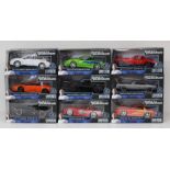 Fast & Furious: A collection of nine boxed modern Jada, Fast & Furious 1:24 scale diecast