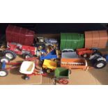 Britains: A collection of assorted Britains farm vehicles, together with a collection of plastic