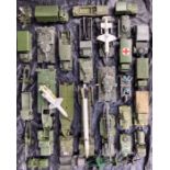 Diecast: A collection of assorted diecast military vehicles, large collection including Corgi, Dinky