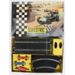Scalextric: A boxed Scalextric Set 32, comprising two racing cars, track and controllers. Box lid