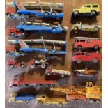Diecast: A collection of assorted diecast vehicles in playworn condition for spares or repair.